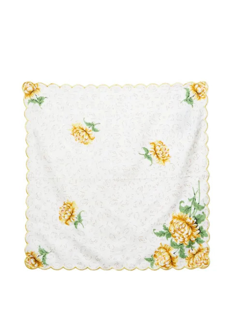 Tory Burch floral-painted silk neckerchief White 1336553
