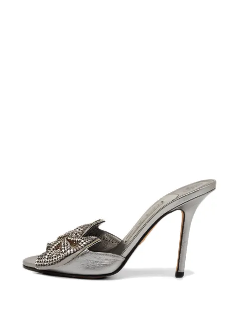 Gina crystal-embellished bow sandals Silver 1334623
