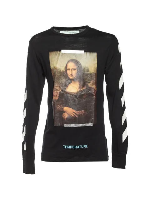 Off-White Pre-Owned Mona Lisa print long-sleeve T-shirt Black 1333671