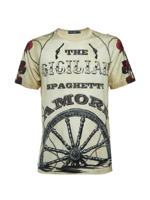 Dolce & Gabbana Pre-Owned The Sicilian printed T-shirt Neutrals 1334714