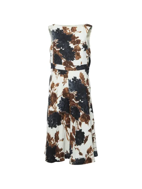 Giambattista Valli abstract botanical-print midi dress White 1339076