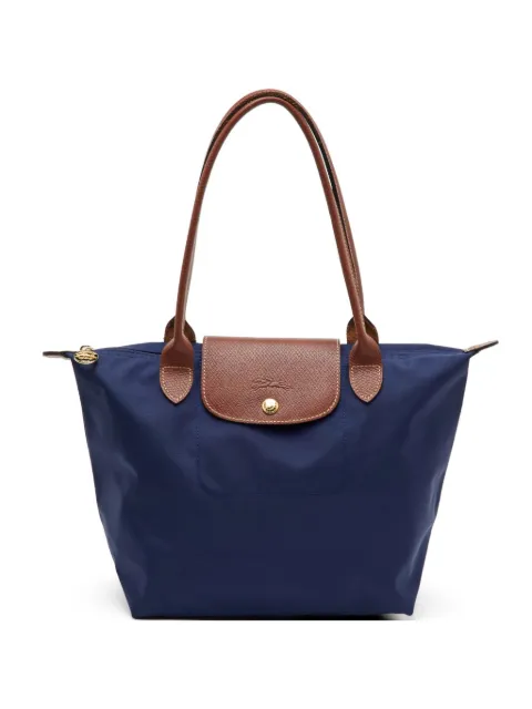 Longchamp Le Pliage leather flap tote bag Blue 1339898
