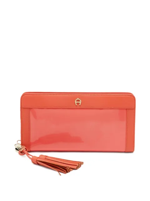 Aigner Vintage Cavallina tassel zip-around wallet Orange 1340566