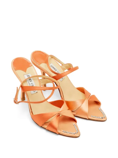 Jimmy Choo Pre-Owned Perfect-F crystal-embellished heeled sandals Orange 1293059