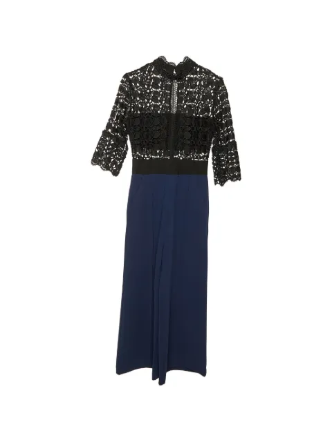 Self-Portrait lace crepe jumpsuit Blue 1296951