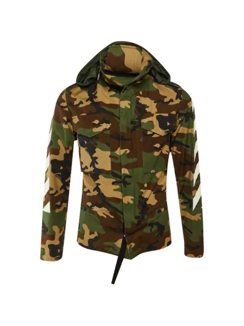 Off-White Pre-Owned camo-print jacket Green 1275047