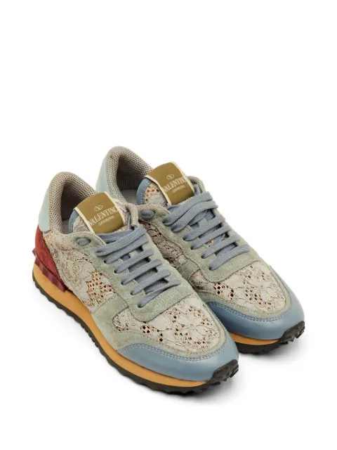 Valentino Garavani Pre-Owned Rockrunner lace-up leather sneakers Blue 1296044