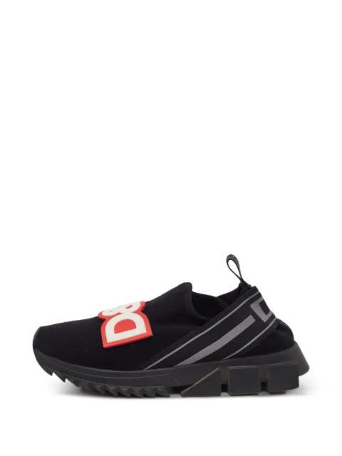 Dolce & Gabbana Pre-Owned logo-patch slip-on sneakers Black 1285644