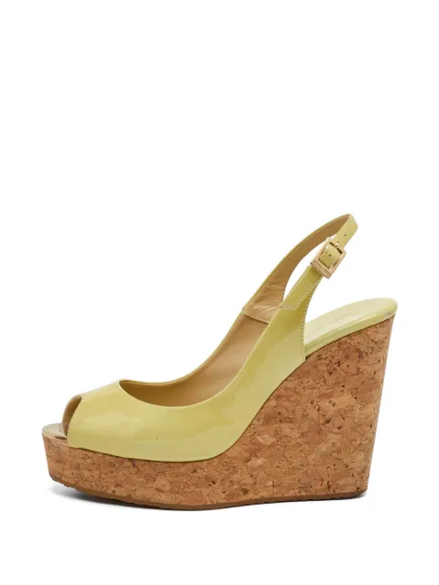 Jimmy Choo Pre-Owned Praise cork wedge sandals Yellow 1287667