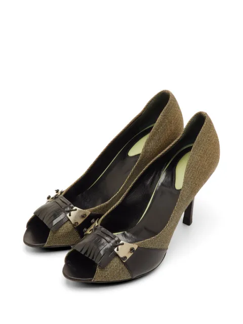 Bottega Veneta Pre-Owned fringe-detail peep-toe sandals Green 1301389