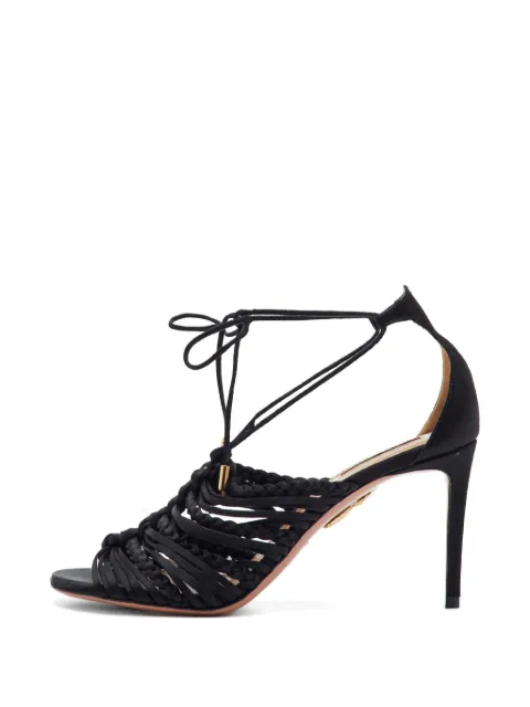 Aquazzura braided ankle-strap sandals Black 1324548