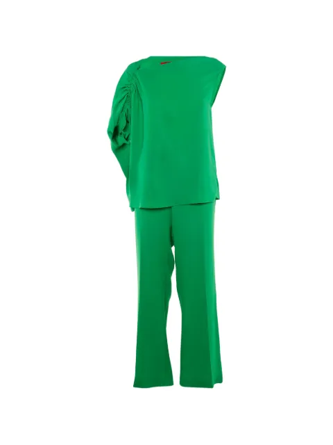 Carolina Herrera Vintage one-shoulder crepe trousers set Green 1244912