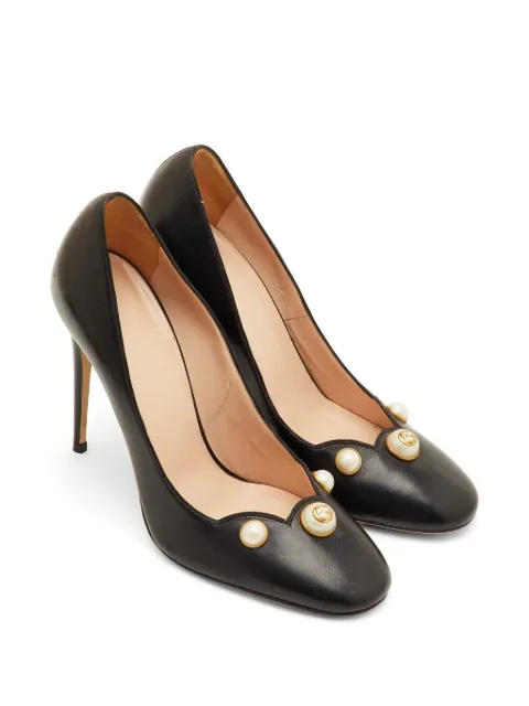 Gucci Pre-Owned scalloped GG-pearl pumps Black 1302171