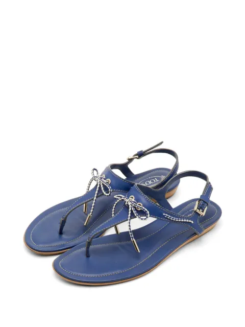 Tod's Vintage bow-detail thong sandals Blue 1301346