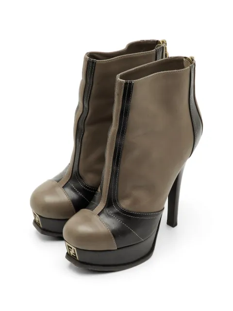 Fendi Pre-Owned Fendista platform ankle boots Brown 1301497