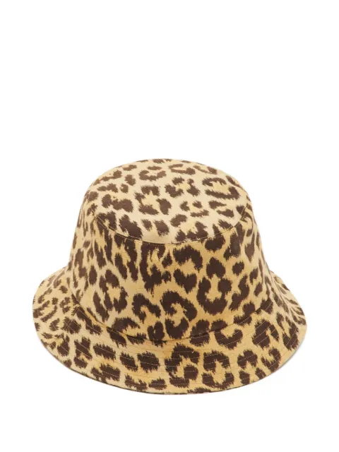Christian Dior Pre-Owned Oblique leopard-print bucket hat Neutrals 1302697