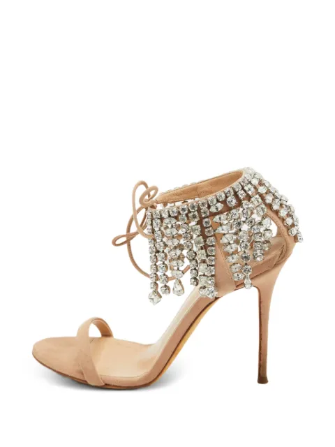 Giuseppe Zanotti Vintage Carrie crystal-embellished ankle-strap sandals Neutrals 1309234