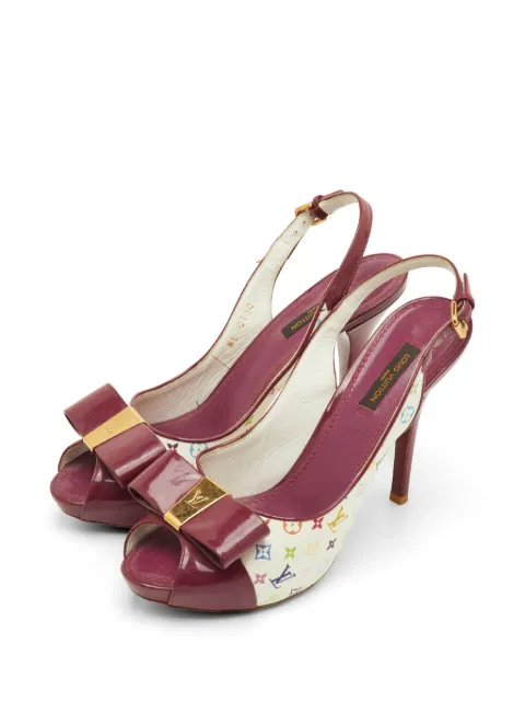 Louis Vuitton Pre-Owned Shirley monogram heeled sandals White 1295707