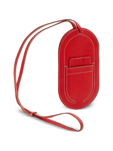 Hermès Pre-Owned In-the-Loop leather phone case Red 1306696