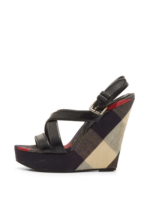 Burberry Pre-Owned Nova Check platform sandals Black 1252316