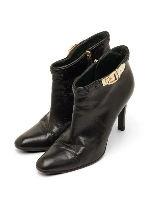 Gucci Pre-Owned buckle leather ankle boots Black 1300132