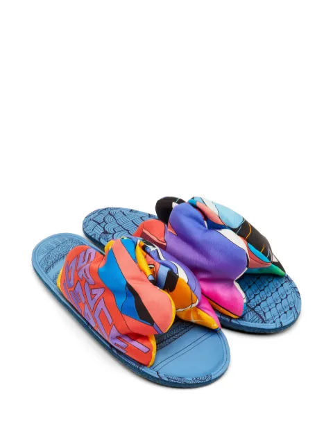 Hermès Pre-Owned Space Derby printed slippers Blue 1292541