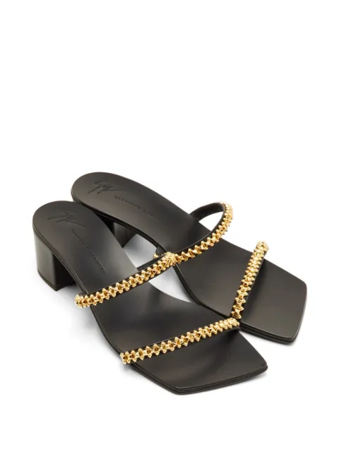 Giuseppe Zanotti Vintage chain-strap block-heel sandals Black 1303268
