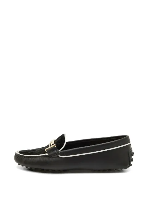 Tod's Vintage Double T quilted mocassins Black 1318630