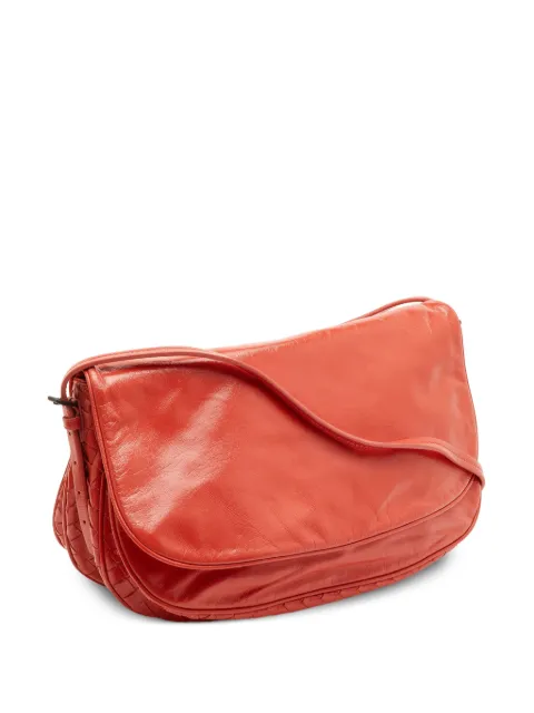 Bottega Veneta Pre-Owned medium glazed flap cross body bag Orange 1303305