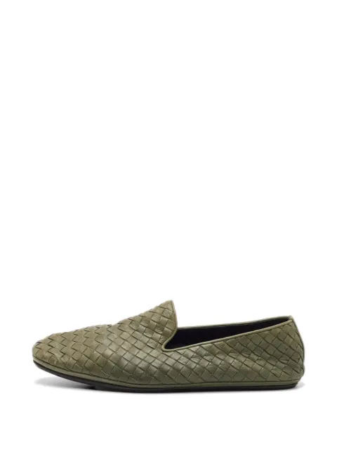 Bottega Veneta Pre-Owned Intrecciato leather loafers Green 1308367