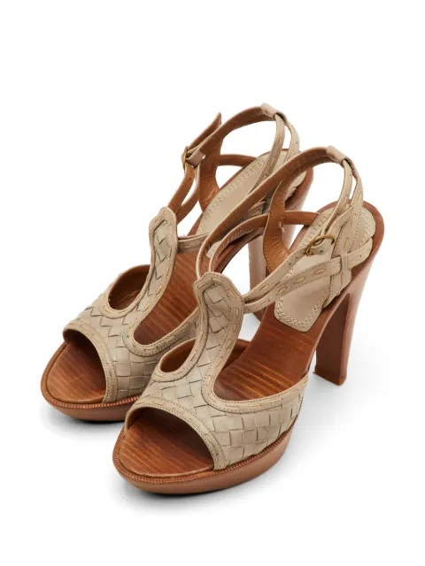 Bottega Veneta Pre-Owned Intrecciato leather platform sandals Grey 1301404