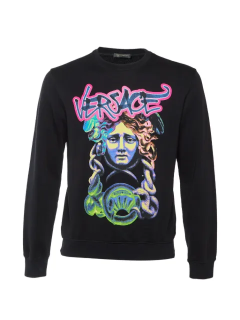 Versace Pre-Owned graphic-print cotton sweatshirt Black 1314764
