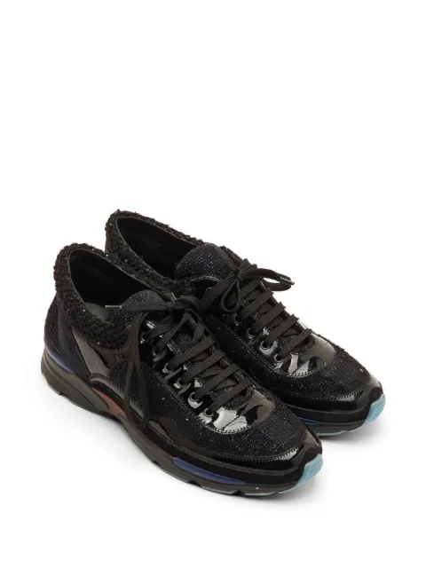 CHANEL Pre-Owned tweed low-top sneakers Black 1302109