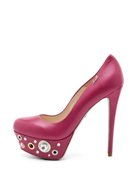 Loriblu eyelet crystal-embellished platform pumps Pink 1325271