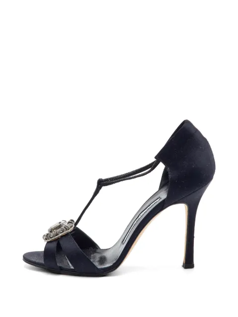 Manolo Blahnik crystal-embellished ankle-strap sandals Black 1325310