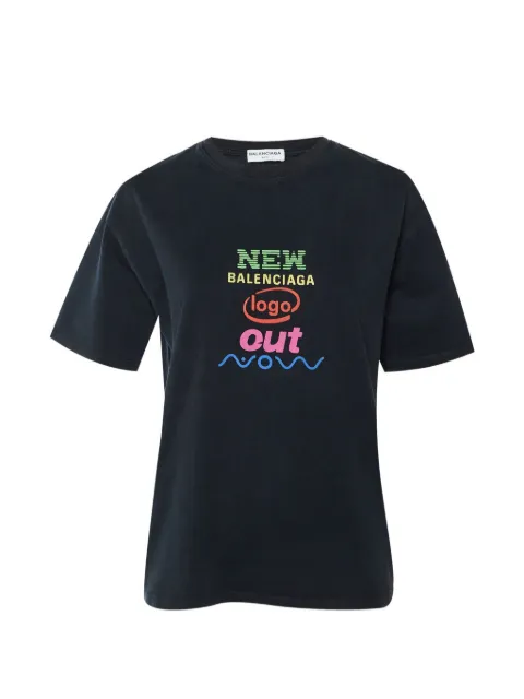 Balenciaga Pre-Owned logo-print crew-neck T-shirt Black 1314615