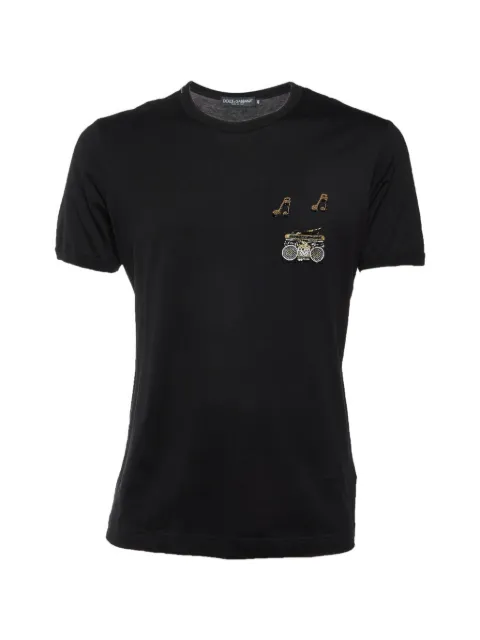Dolce & Gabbana Pre-Owned music-patch T-shirt Black 1334727