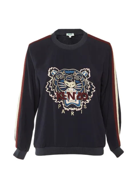 Kenzo Pre-Owned Tiger embroidered crepe sweater Blue 1304506