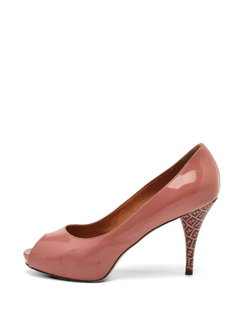 Fendi Pre-Owned FF-logo peep-toe pumps Pink 1332748