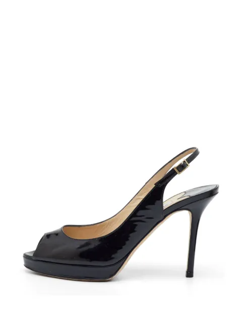 Jimmy Choo Pre-Owned Nova buckle-detail leather heeled sandals Black 1329777