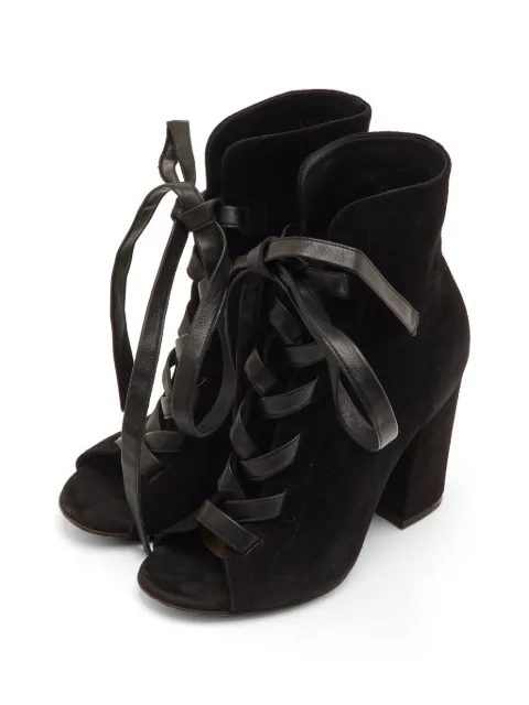 Gianvito Rossi lace-up open-toe ankle boots Black 1305533