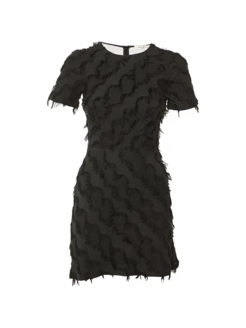 SANDRO fringed fitted midi dress Black 1304639