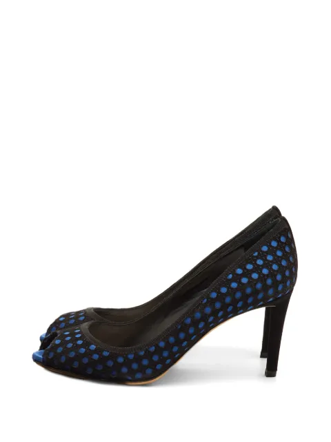 Christian Dior Pre-Owned Cannage peep-toe heeled pumps Black 1293846