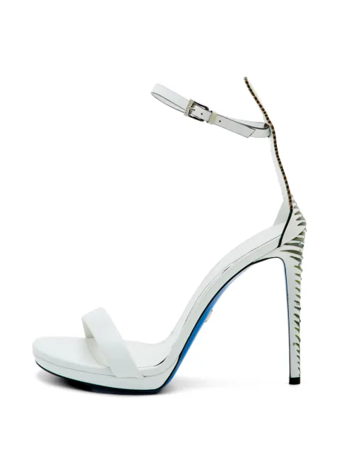 Loriblu crystal-embellished leaf-motif sandals White 1325276
