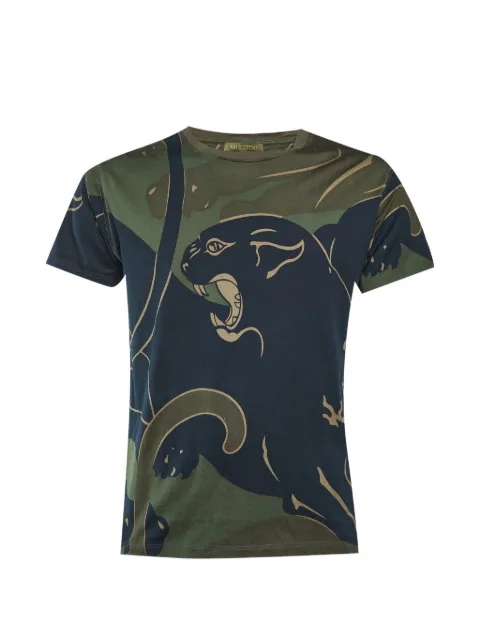 Valentino Garavani Pre-Owned camo panther-print T-shirt Green 1333622