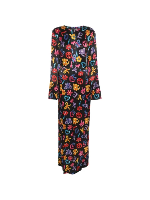Love Moschino printed satin maxi dress Black 1313576