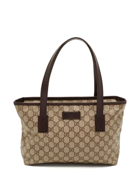 Gucci Pre-Owned GG Supreme leather-trim tote bag Neutrals 1328896