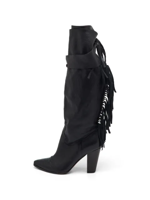 Casadei fringe-detail leather boots Black 1334815