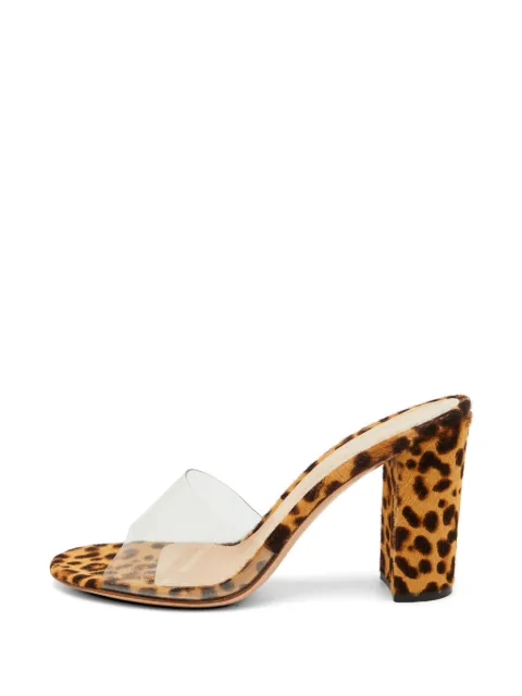 Gianvito Rossi leopard-print block-heel sandals Neutrals 1333887