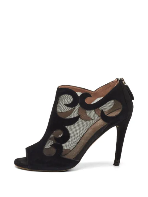 Stuart Weitzman open-toe mesh ankle boots Black 1332726